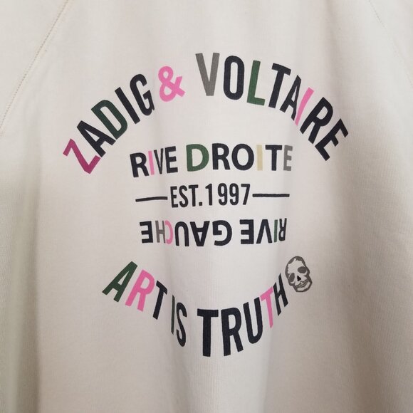 Zadig & Voltaire Art Is True Upper Blason Brode Sweatshirt Size L - Picture 6 of 10